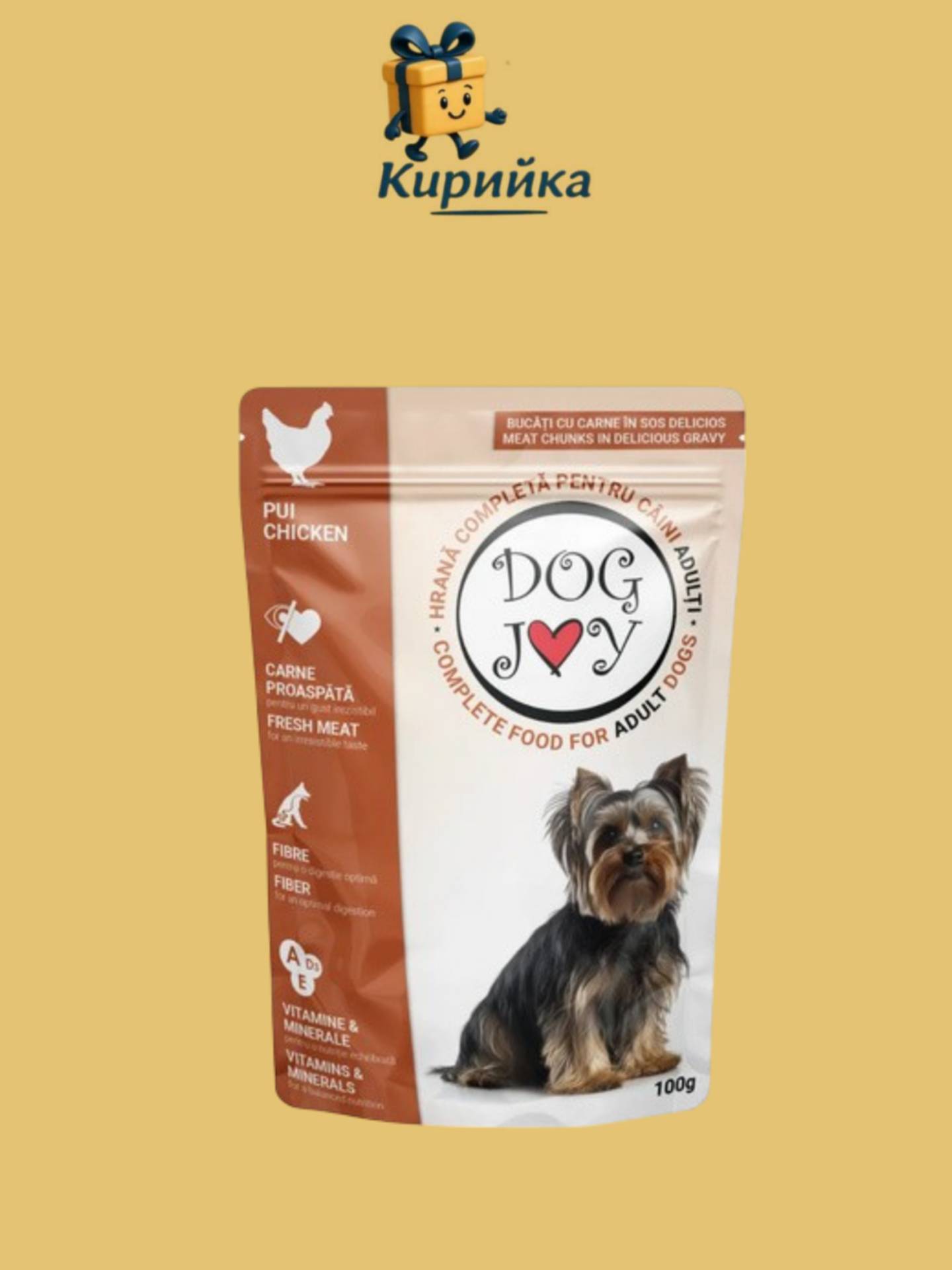 ХРАНА ЗА КУЧЕТА ДОГ ДЖОЙ ПАУЧ АДУЛТ ПИЛЕ 100ГР 100gr